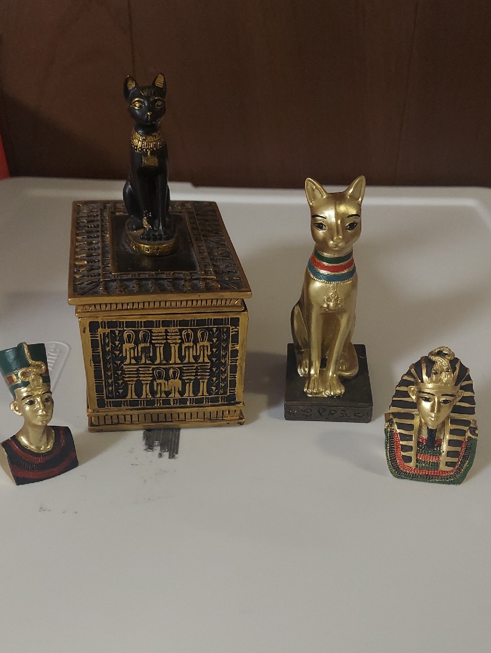Egyptian Cat & Pharaoh Figurine Set